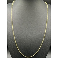 Unisex 18ct Yellow Gold Rope Link Chain Necklace