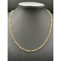 Unisex 10ct Yellow Gold Figaro Link Necklace