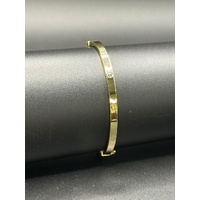 Ladies 18ct Yellow Gold Oval Hinged Bangle