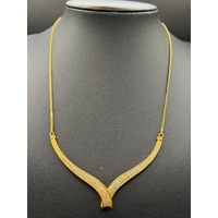 Ladies 21ct Yellow Gold Cubic Zirconia Fancy Link Crown Trifari Necklace