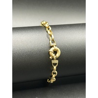 Ladies 9ct Yellow Gold Oval Belcher Link Bracelet