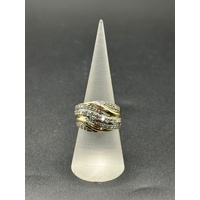 Ladies 10ct Yellow Gold Diamond Cluster Ring