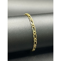 Unisex 9ct Yellow Gold Figaro Link Bracelet