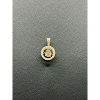 Ladies 10ct Yellow Gold Diamond Halo Pendant 0.33ct TDW