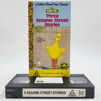 Sesame Street Three Stories VHS Golden Book Video Classic Big Bird