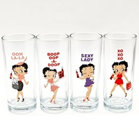 Coca-Cola Betty Boop Tumbler Glasses Set of 4 Retro Style Collectible