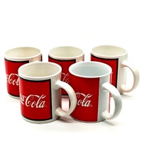 Coca-Cola Gibson Vintage Red Classic Logo Coffee Mug Set 5 Pieces