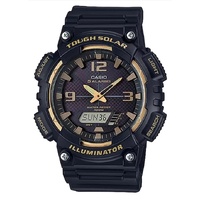 Casio AQS810W-1A3 Tough Solar Analog Digital Mens Watch Black Gold