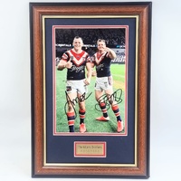 The Morris Brothers Brett Josh Morris Signed Framed Print Sydney Roosters NRL