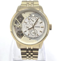 Fossil Townsman ME1137 Men's Gold-Tone Hybrid Quartz Automatic Skeleton Watch