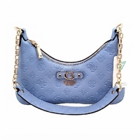 GUESS Dita Logo Shoulder Bag Handbag Blue Periwinkle Chain PU New with Tag