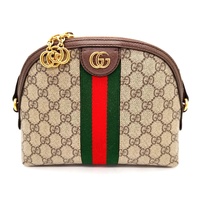 GUCCI Ophidia GG Supreme Canvas Small Dome Shoulder Bag 499621 Brown + COA