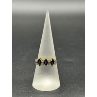 Ladies 14ct Yellow Gold Blue Sapphire & Diamond Ring