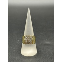 Mens 18ct Yellow Gold Diamond Ring