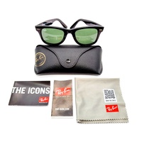 Ray-Ban Wayfarer RB2140 901 50mm Black G-15 Green Glass Sunglasses