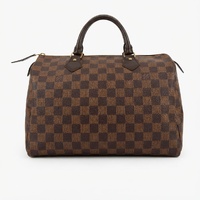 Louis Vuitton Speedy 30 Bandouliere Damier Ebene Brown Handbag + COA