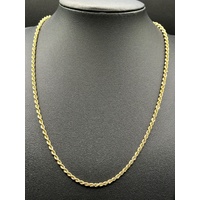Unisex 18ct Yellow Gold Rope Twist Necklace