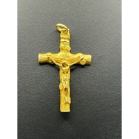 Unisex 21ct Yellow Gold Religious Crucifix Pendant 14.5g