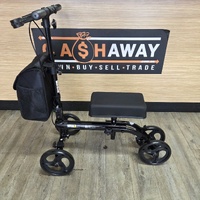 Equipmed Easy Roller Knee Scooter Crutch Alternative Dual Brakes Black