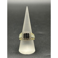 Mens 10ct Yellow Gold Diamond Ring