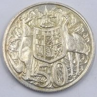 1966 Australian Round 50 Cent Coin 80% Silver Royal Australian Mint Elizabeth II