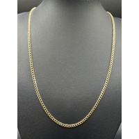 Unisex 9ct Yellow Gold Tight Curb Link Necklace