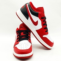 Nike Air Jordan 1 Low GS Size 6Y Sneakers White Gym Red Black 553560-163