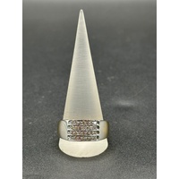 Mens 9ct Yellow Gold Diamond Band Ring