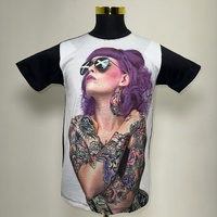 Beautifull Tattoo Girl T-Shirt Rap Hip Hop Urban Fashion Street Wear Black Size: M/L/XL/2XL