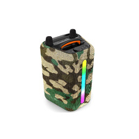 Portable Karaoke BT Speakers with Mic HIFI Subwoofer LED Light PA Speaker Camo