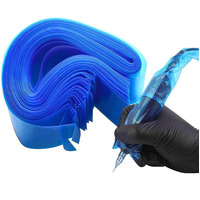 Box of 100 Tattoo Clip Cord & Rotary Pen Cover Sleeves Translucent Blue