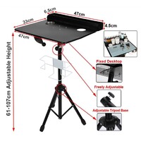 Tattoo Mobile Work Station Table Desk with Adjustable Height Black