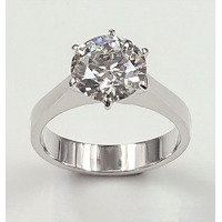 Ladies 2.5 Carat Diamond 18K Yellow & White Gold Solitaire Engagement Ring