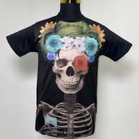 Bones n Roses T-Shirt Hip Hop Urban Fashion Street Wear Black Size: M/L/XL/2XL