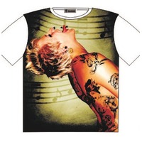 T-Shirt Pink Hair Tatts Muso Chick Street Fashion Mens Ladies