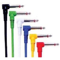 Guitar Patch Cable Leads Angled 1/4 6.35mm Set of 6