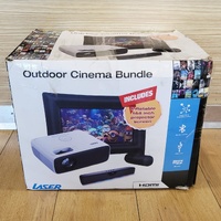 Laser Outdoor Cinema Bundle 144" Projector & Soundbar Bluetooth HDMI USB