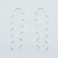 Sterling Silver Earrings Curly Delicate Threaders 2.53 Grams NEW