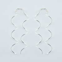 Sterling Silver Earrings Curly Delicate Threaders 2.53 Grams