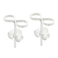 Everyday Wear Sterling Silver Infinity Stud Earrings 0.48 Grams NEW