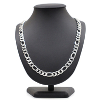 Solid Sterling Silver 925 Heavy Figaro Link Chain Necklace Multiple Sizes