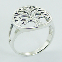 Rugged Antiqued Silver Tree of Life Ring 3.88 Grams NEW