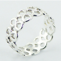 Sterling Silver Side-to-Side Infinity Band Ring 2.86 Grams