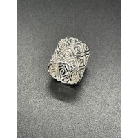 Hearts and eyes designed Tube Ring 925 solid Sterling Silver 9 Grams