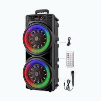 Dual 8.5'' Bluetooth Karaoke Party Speaker & Mic 1 Year Warranty NEW