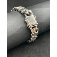 Mens 925 Sterling Silver 100g Chunky Curb Link Bracelet (New)