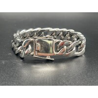 Mens 925 Sterling Silver Figaro Link Bracelet (New)