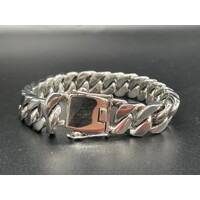 Mens 925 Sterling Silver Curb Link Bracelet (New)