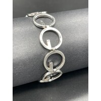 Ladies 925 Sterling Silver Fancy G Link Bracelet NEW