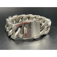 Mens Sterling Silver Chunky Curb Link Bracelet NEW